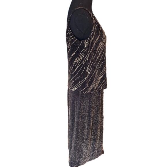 Vintage Alex Evenings Metallic Black Dress Set – Elegant Formalwear - Picture 5 of 15